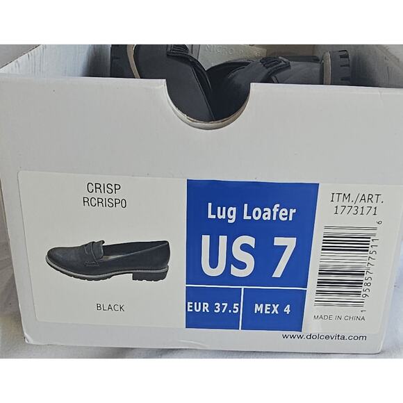 DV by Dolce Vita Ladies' Lug Loafer Shoes, Black, New in Box - Picture 6 of 6